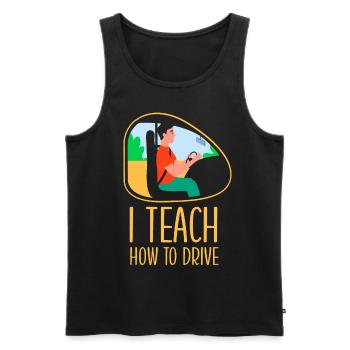 J’apporte la conduite à l’école de conduite Driving Instructor - Débardeur bio Premium Homme - noir - Devant - Michal (187cm)