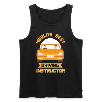 Der Beste Fahrlehrer Der Welt Beruf Fahrschule - Männer Premium Bio Tank Top - Schwarz - Vorne - AI Model Male 178 light (178cm)