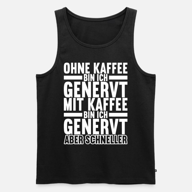 Kaffee Kaffeetrinker Büro - Männer Premium Bio Tank Top - Schwarz