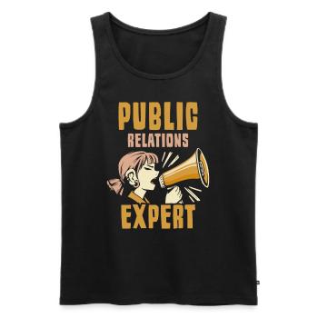 Public Relations Expert Profession PR Job - Men's Premium Organic Tank Top - black - Front - AI Model Male 178 light (178cm)