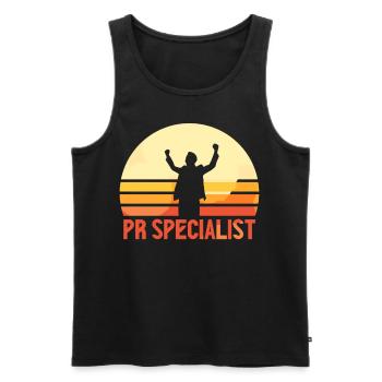 PR Specialist Public Relations Job Profession - Men's Premium Organic Tank Top - black - Front - AI Model Male 178 light (178cm)