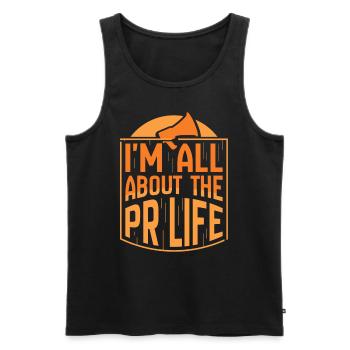 Mir Geht Es Um Das PR Leben Beruf Public Relations - Männer Premium Bio Tank Top - Schwarz - Vorne - AI Model Male 178 light (178cm)