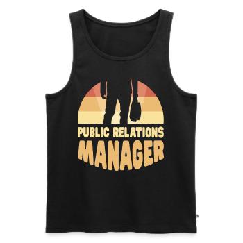 Manager for Public Relations Job PR Profession - Men's Premium Organic Tank Top - black - Front - AI Model Male 178 light (178cm)