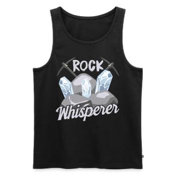 Stone Whisperer Geologist Geology Geology Student - Men's Premium Organic Tank Top - black - Front - AI Model Male 178 light (178cm)