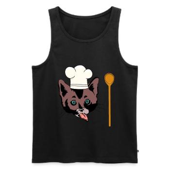 Cats Gourmet Cooking Cooking Spoon Enjoyment Cooking Kitchen - Men's Premium Organic Tank Top - black - Front - AI Model Male 178 light (178cm)