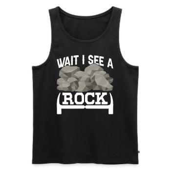 Waiting I See A Rock Profession Geology Geologist - Men's Premium Organic Tank Top - black - Front - Michal (187cm)