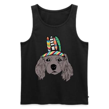 Hundekopf indianisch Kinder Hund Hunde - Männer Premium Bio Tank Top - Schwarz - Vorne - Michal (187cm)