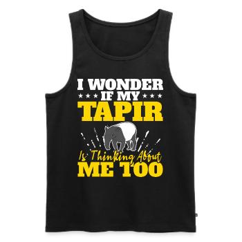 I wonder if my tapir is also about me after me - Men's Premium Organic Tank Top - black - Front - Michal (187cm)
