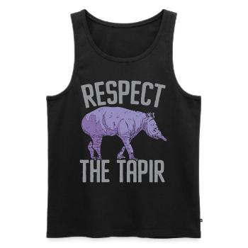 Respect the Tapir Wildlife Keeper - Men's Premium Organic Tank Top - black - Front - Michal (187cm)
