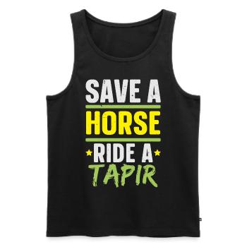 Save a Horse Ride a Tapir Animal Keeper - Men's Premium Organic Tank Top - black - Front - Michal (187cm)