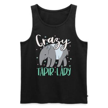 Crazy Tapir Lady Animal Keeper Tapirrific - Men's Premium Organic Tank Top - black - Front - Michal (187cm)