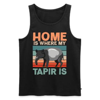 Home is where my tapir is animal keeper - Men's Premium Organic Tank Top - black - Front - Michal (187cm)