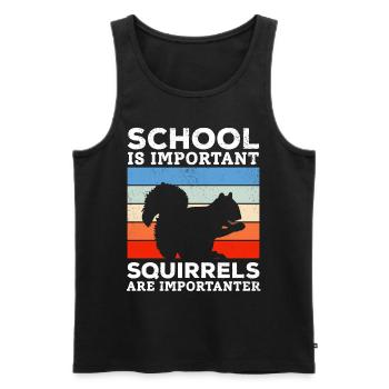 School is important, but squirrels are important - Men's Premium Organic Tank Top - black - Front - AI Model Male 178 light (178cm)