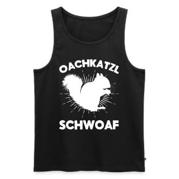 Eichhörnchen Dialekt Spruch Eichhörnchen Oachkatzl - Männer Premium Bio Tank Top - Schwarz - Vorne - AI Model Male 178 light (178cm)