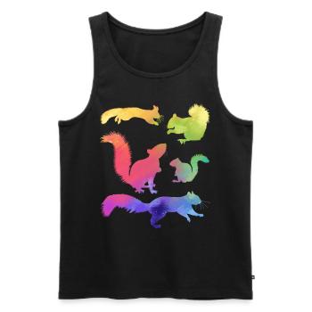 Funny squirrels, cute - Men's Premium Organic Tank Top - black - Front - Michal (187cm)
