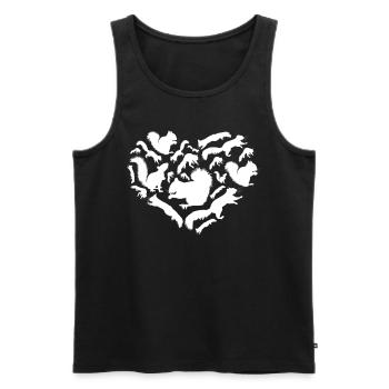 Niedliches Eichhörnchen-Herz, Eichhörnchen, - Männer Premium Bio Tank Top - Schwarz - Vorne - Michal (187cm)