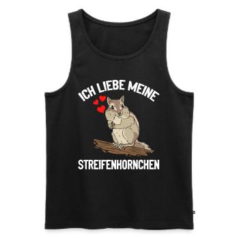 Ich liebe meine Streifenhörnchen Eichhörnchen - Männer Premium Bio Tank Top - Schwarz - Vorne - Michal (187cm)