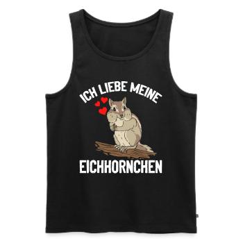 Eichhörnchen Freunde - Ich liebe meine - Männer Premium Bio Tank Top - Schwarz - Vorne - Michal (187cm)