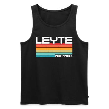 Vintage Urlaub Reise Leyte Philippinen Asien - Männer Premium Bio Tank Top - Schwarz - Vorne - Michal (187cm)