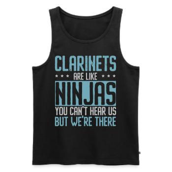 Klarinetten sind wie Ninjas Du kannst uns nicht hö - Männer Premium Bio Tank Top - Schwarz - Vorne - Michal (187cm)