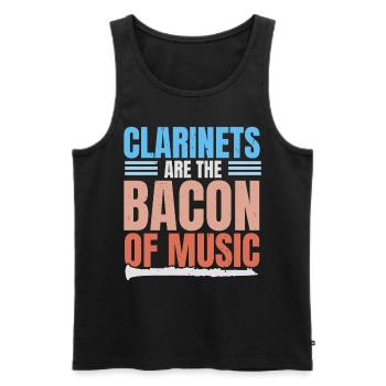 Les clarinettes sont le bacon de la musique Musiciens - Débardeur bio Premium Homme - noir - Devant - Michal (187cm)
