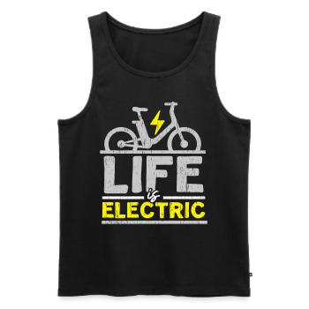 Life is electric E-Bike Electric Bike Rid - Men's Premium Organic Tank Top - black - Front - Michal (187cm)