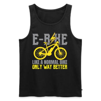 E-bike Comme un vélo normal seulement beaucoup mieux - Débardeur bio Premium Homme - noir - Devant - Michal (187cm)