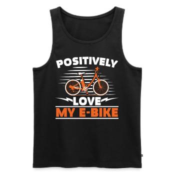 Positive Love my E-Bike Electric Bike fah - Men's Premium Organic Tank Top - black - Front - Michal (187cm)
