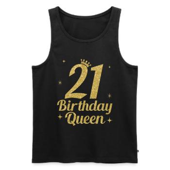 Birthday Queen 21 - Männer Premium Bio Tank Top - Schwarz - Vorne - Michal (187cm)