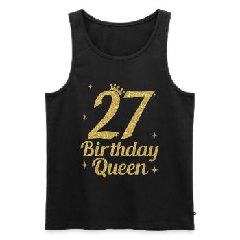 Birthday Queen 27 - Männer Premium Bio Tank Top - Schwarz - Vorne - Michal (187cm)