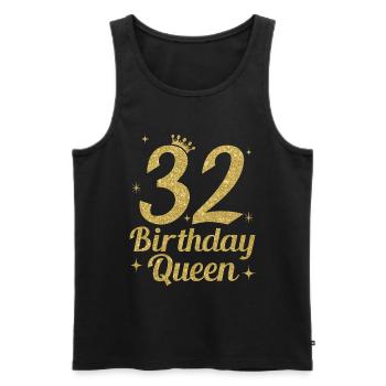 Birthday Queen 32 - Männer Premium Bio Tank Top - Schwarz - Vorne - Michal (187cm)