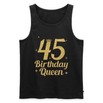 Birthday Queen 45 - Männer Premium Bio Tank Top - Schwarz - Vorne - Michal (187cm)