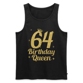 Birthday Queen 64 - Männer Premium Bio Tank Top - Schwarz - Vorne - Michal (187cm)
