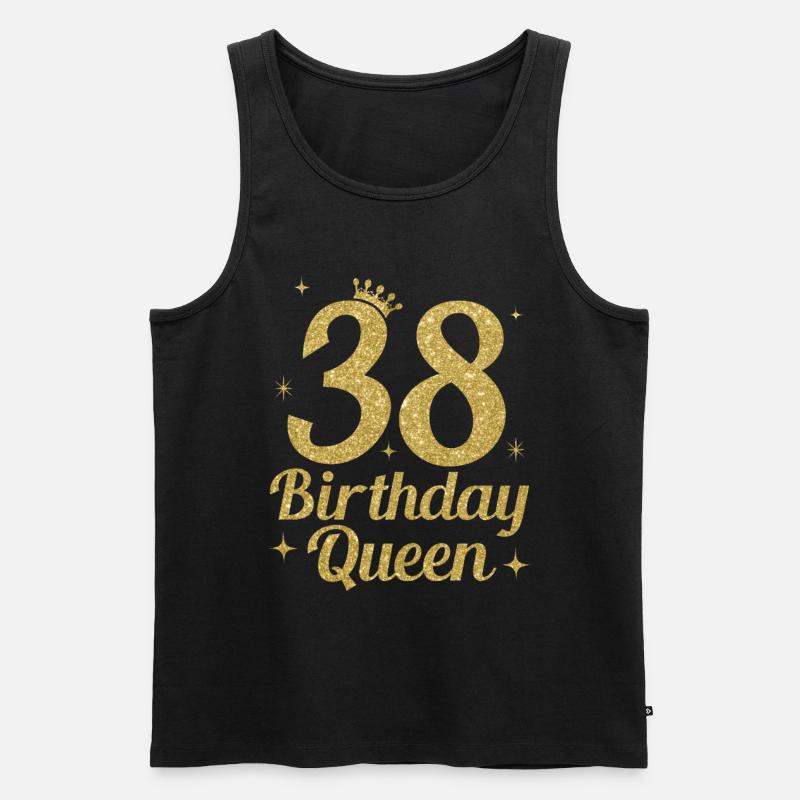 Birthday Queen 38 - Männer Premium Bio Tank Top - Schwarz