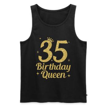 Birthday Queen 35 - Männer Premium Bio Tank Top - Schwarz - Vorne - Michal (187cm)
