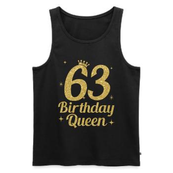 Birthday Queen 63 - Männer Premium Bio Tank Top - Schwarz - Vorne - Michal (187cm)