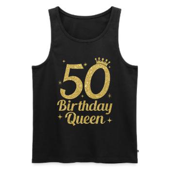 Birthday Queen 50 - Männer Premium Bio Tank Top - Schwarz - Vorne - Michal (187cm)