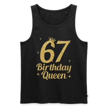 Anniversaire Queen 67 - Débardeur bio Premium Homme - noir - Devant - Michal (187cm)