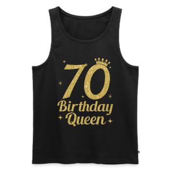 Birthday Queen 70 - Männer Premium Bio Tank Top - Schwarz - Vorne - Michal (187cm)