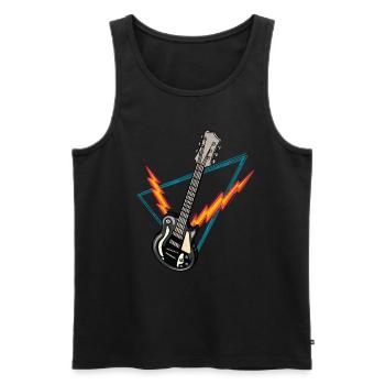 E-Gitarre Rock Gitarrist Musiker - Männer Premium Bio Tank Top - Schwarz - Vorne - Michal (187cm)