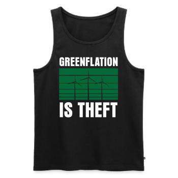 Greenflation is theft Inflation Green Energy - Men's Premium Organic Tank Top - black - Front - Michal (187cm)