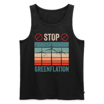 Greenflation Stop Green Inflation Energy - Men's Premium Organic Tank Top - black - Front - Michal (187cm)