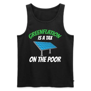 L’inflation verte est une taxe pour les pauvres Verts - Débardeur bio Premium Homme - noir - Devant - Michal (187cm)