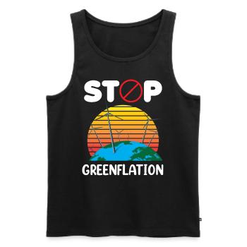 Greenflation Stop Inflation Énergie verte - Débardeur bio Premium Homme - noir - Devant - Michal (187cm)