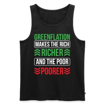 La greenflation rend les riches riches plus riches et les pauvres plus pauvres - Débardeur bio Premium Homme - noir - Devant - Michal (187cm)