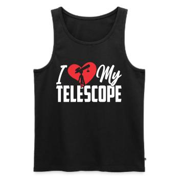 J’adore les étoiles de l’univers de mon télescope spatial - Débardeur bio Premium Homme - noir - Devant - Michal (187cm)