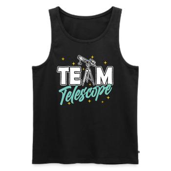 Team Teleskop Sterne Weltraum Universum - Männer Premium Bio Tank Top - Schwarz - Vorne - Michal (187cm)