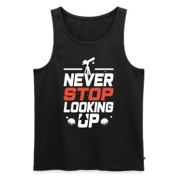 Never stop looking up Telescope - Men's Premium Organic Tank Top - black - Front - Michal (187cm)