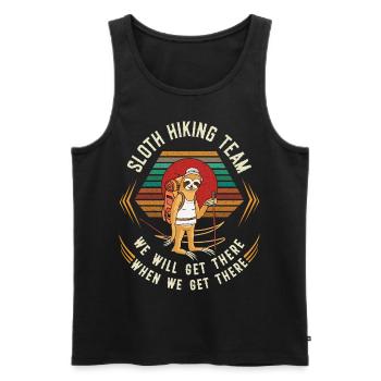 Retro Vintage Sloth Hiking Team We Will Get There - Men's Premium Organic Tank Top - black - Front - AI Model Male 178 light (178cm)