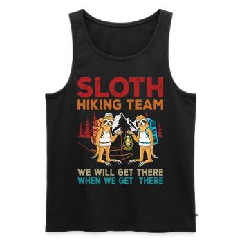 Funny Vintage Sloth Hiking Team We Will Get There - Men's Premium Organic Tank Top - black - Front - AI Model Male 178 light (178cm)